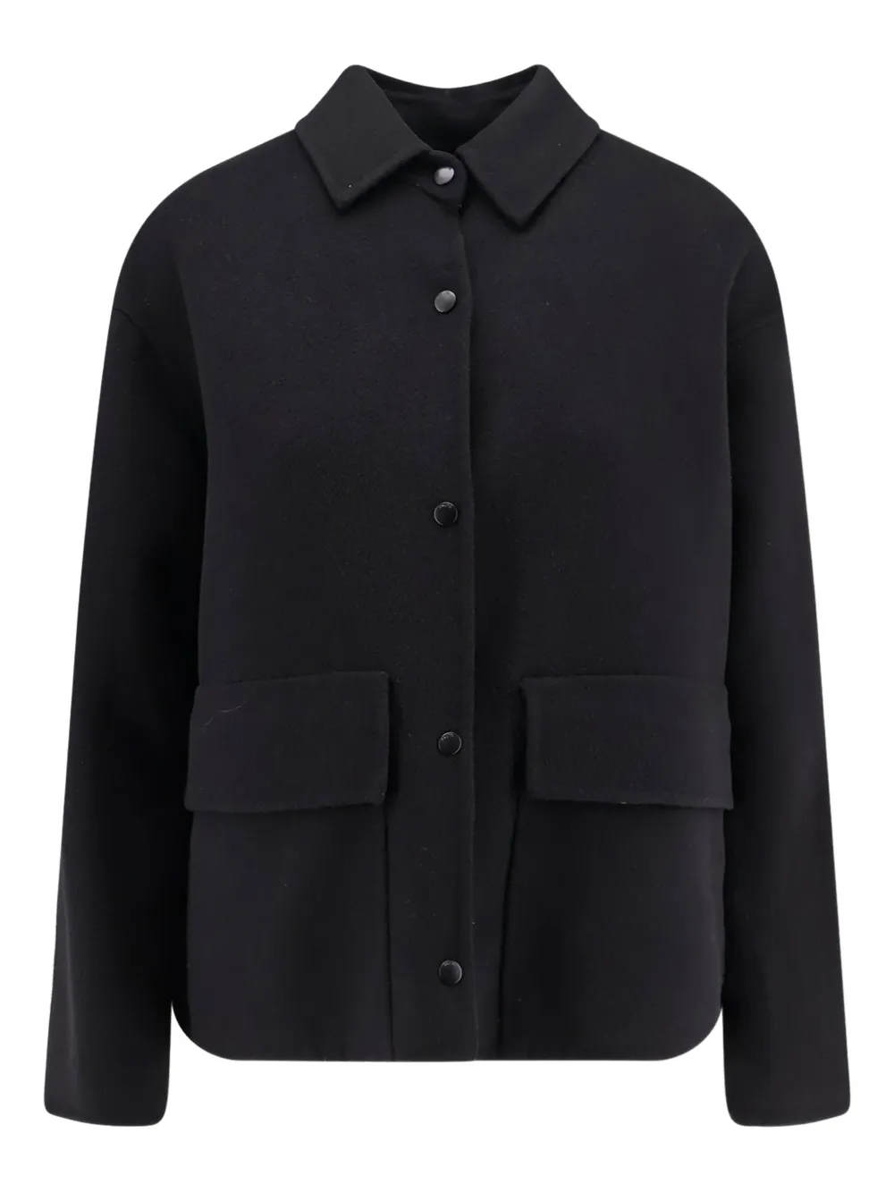 Paltò Susanna Flap-pocket Pointed-collar Jacket In Black