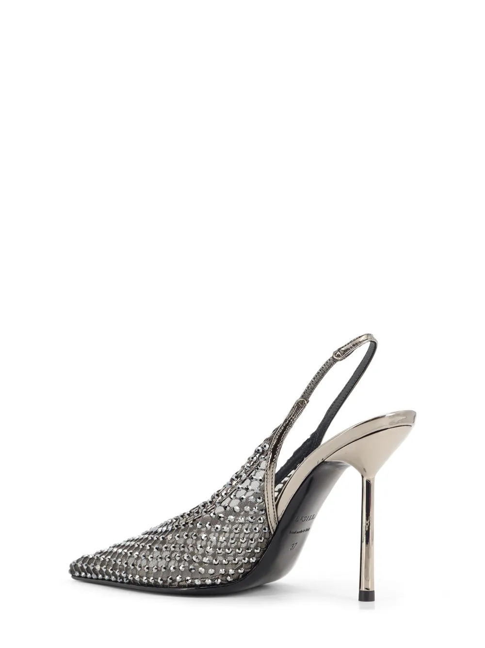 Le Silla 100mm Gilda Crystal-embellished Slingback Pumps In Gray