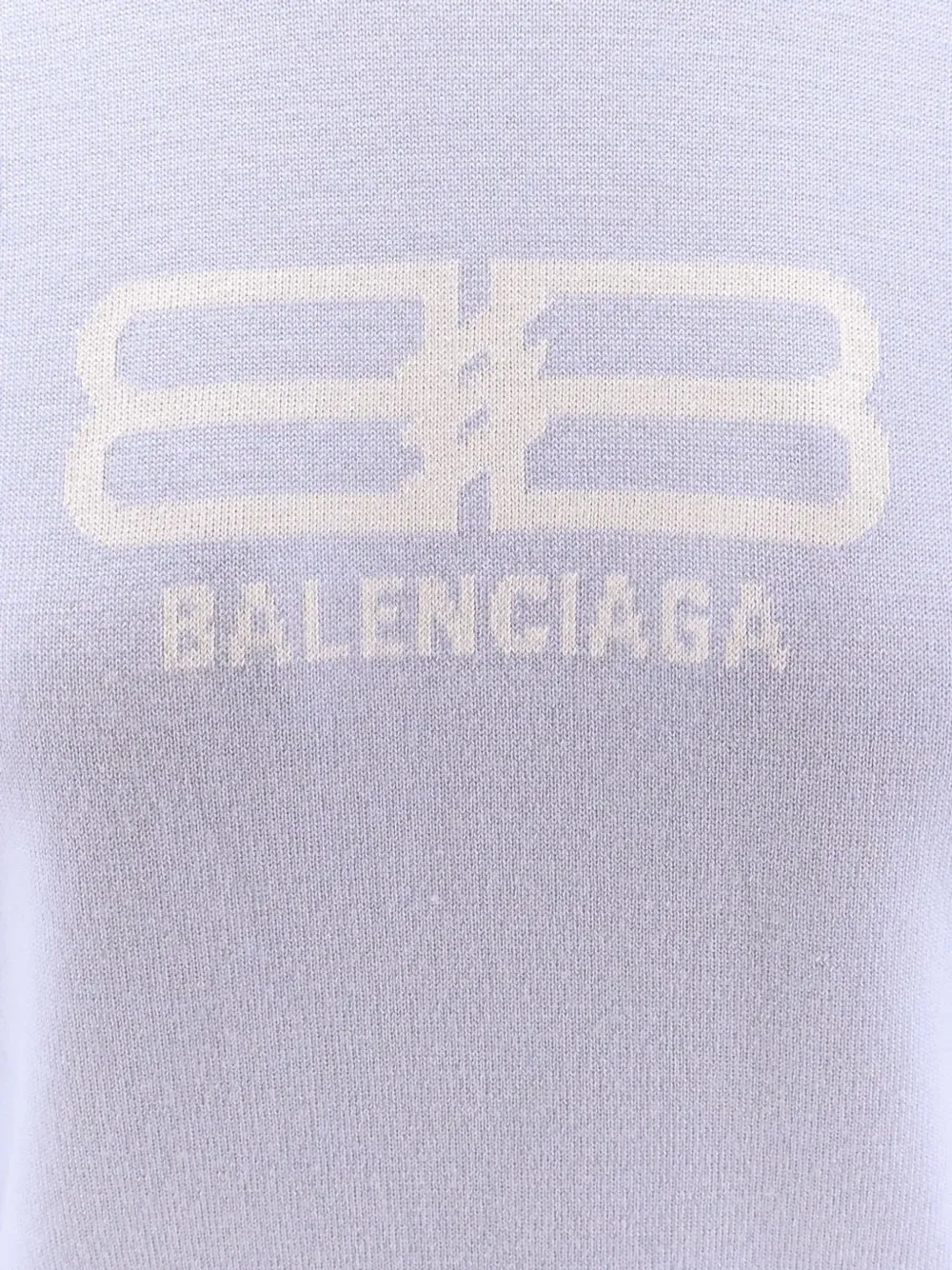 Balenciaga Women Wool And Cotton Blend Sweater In Blue
