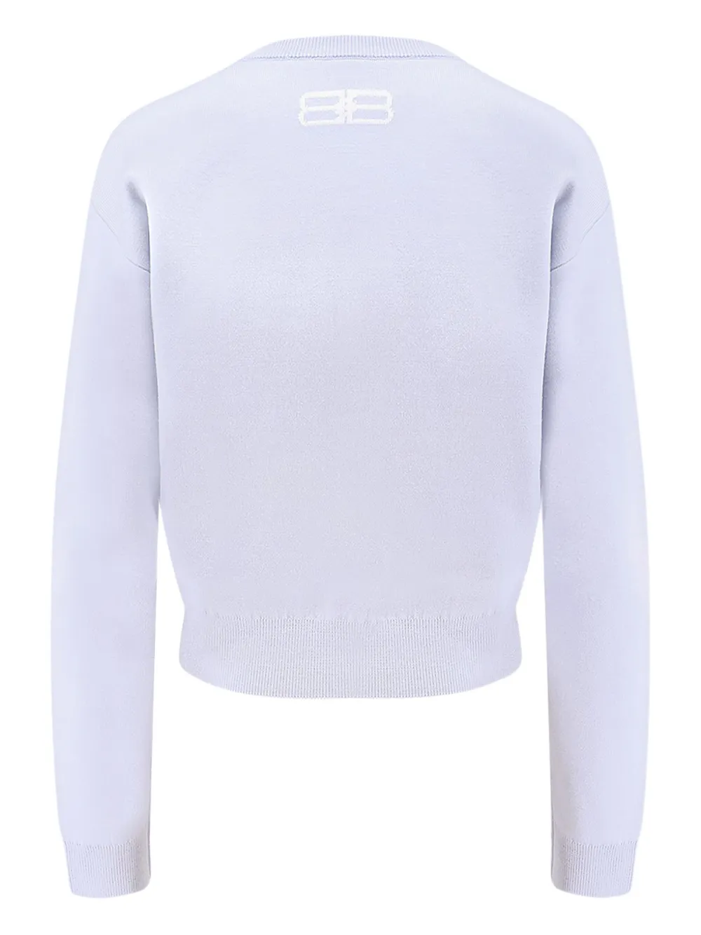 Balenciaga Women Wool And Cotton Blend Sweater In Blue