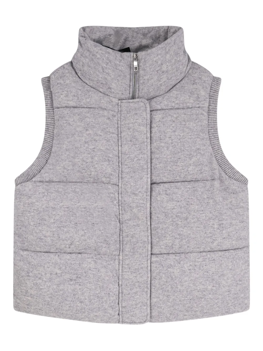 Hugo Boss Focrina Virgin Wool And Cashmere Sleeveless Jacket In Gray