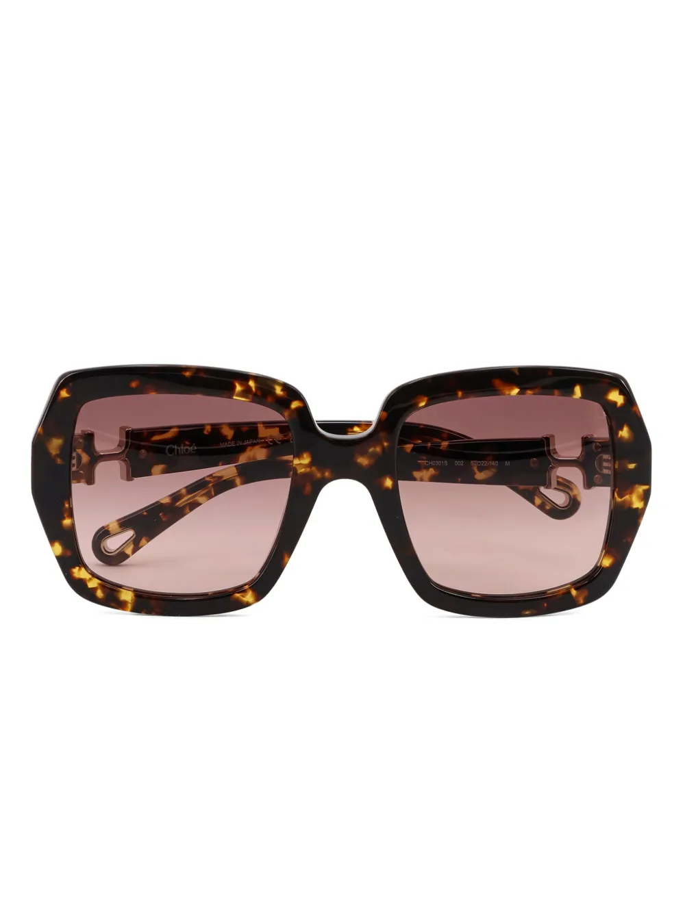 Chloé square-frame logo-detail sunglasses - Marrone