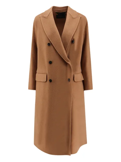 Paltò double-breasted peak-lapel coat