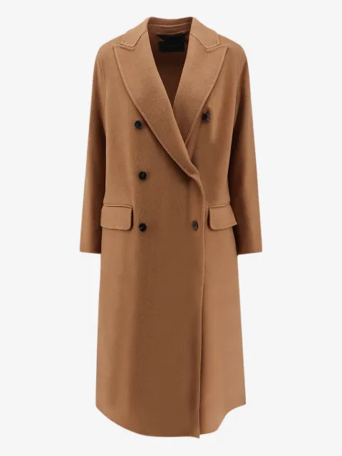 Paltò double-breasted peak-lapel coat