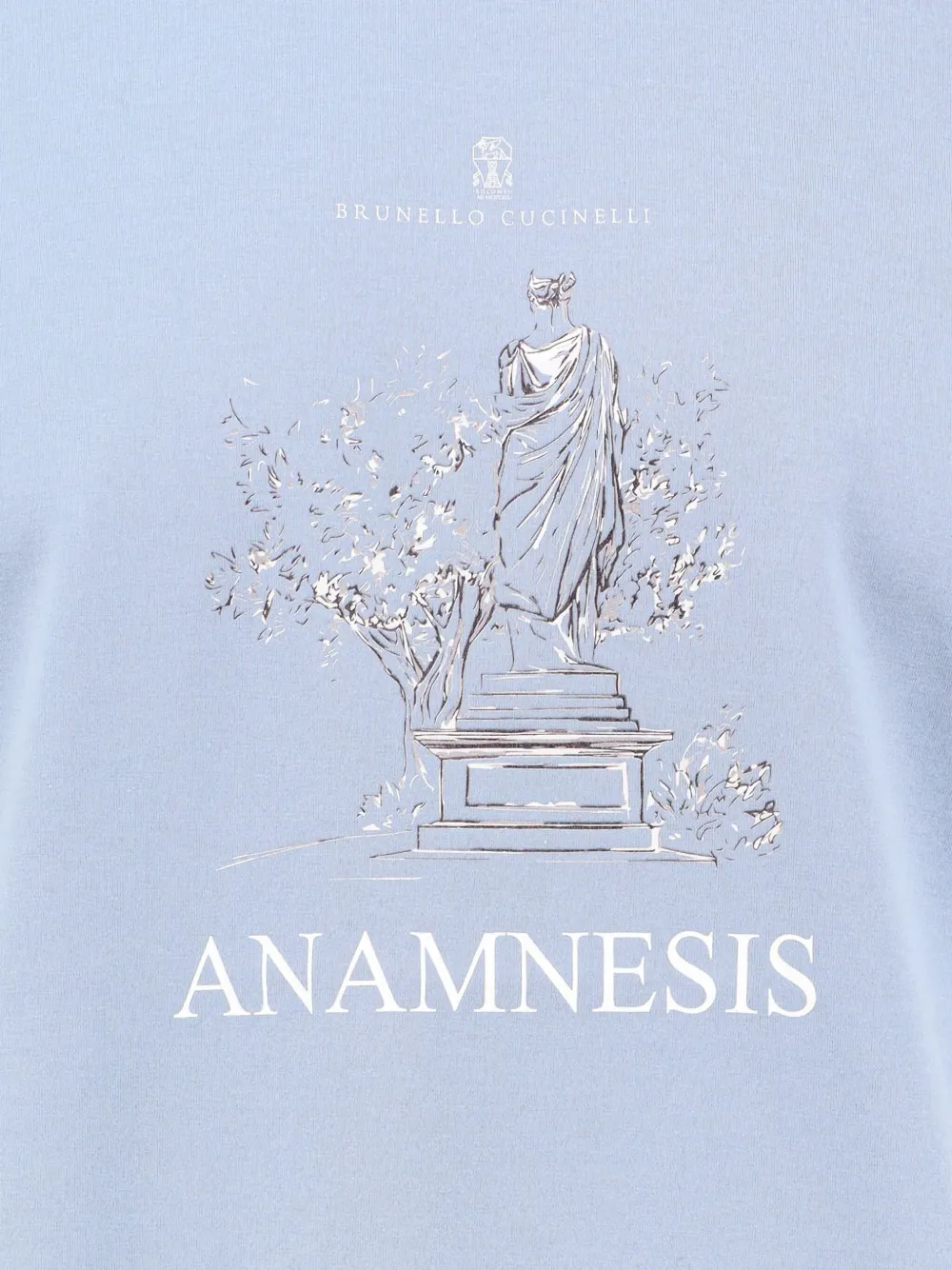 Brunello Cucinelli T-shirt met logoprint met ronde hals Blauw