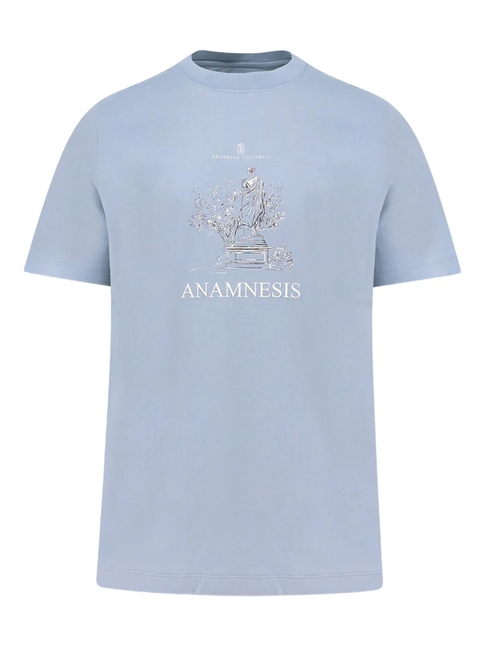 Brunello Cucinelli playera con cuello redondo y logo estampado | azul | Image 1