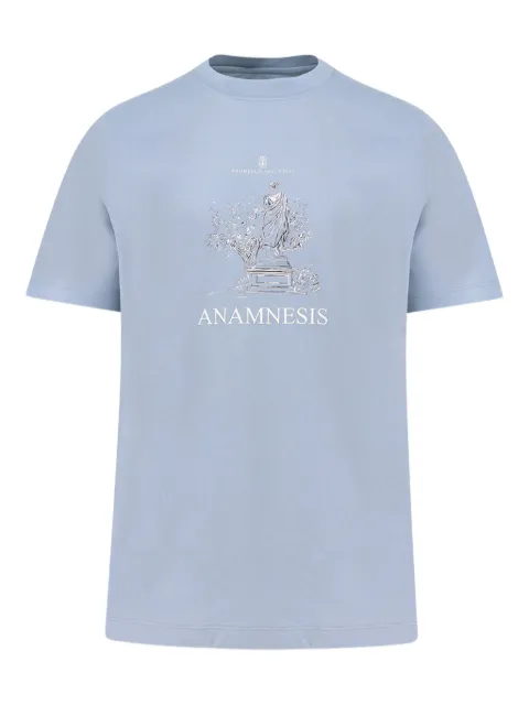 Brunello Cucinelli playera con cuello redondo y logo estampado