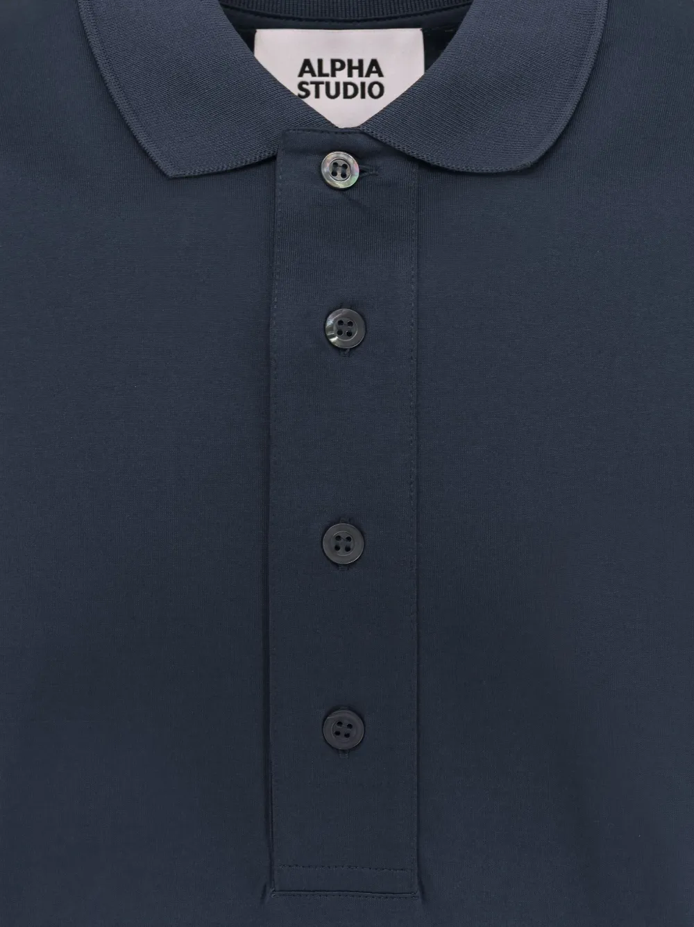 Alpha Studio Buttoned Short-sleeve Polo Shirt In Blue