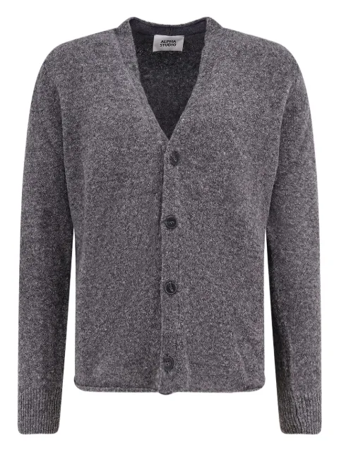 ALPHA STUDIO button ribbed cardigan