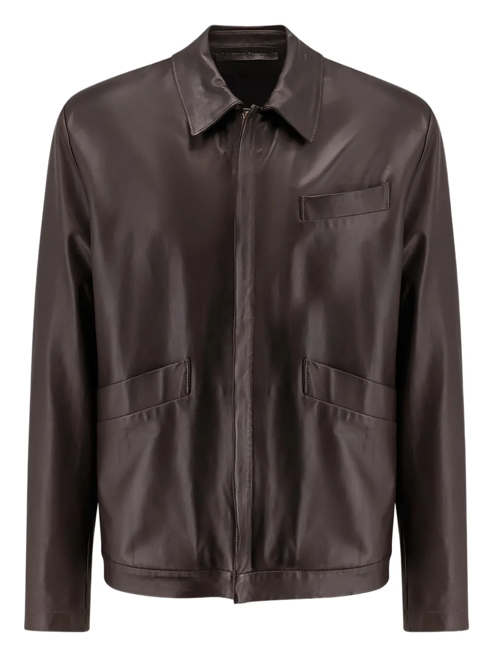 Salvatore Santoro zipped-cuff leather jacket | Brown | Image 1