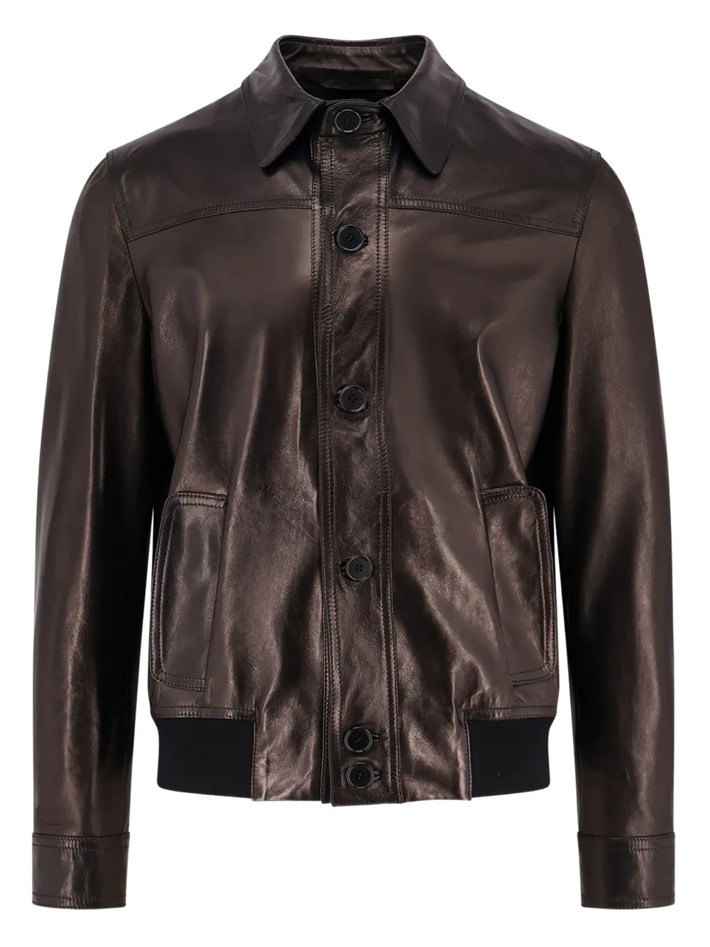 Salvatore Santoro buttoned leather jacket | Brown | Image 1