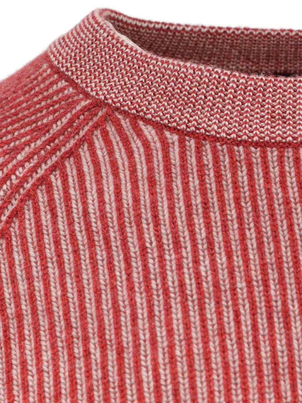 Brunello Cucinelli Ribgebreide trui met ronde hals Rood