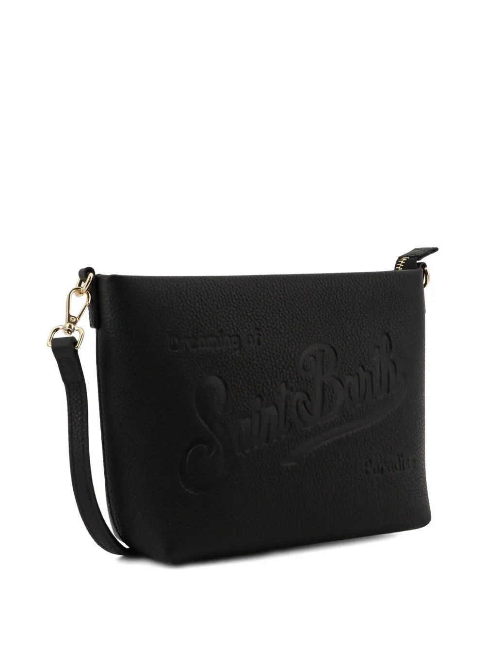 Mc2 Saint Barth Aline Logo-devossed Shoulder Bag In Black