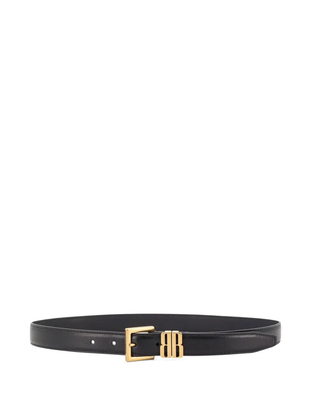 Balenciaga Women Leather Belt With Bb Editor Leather In Black