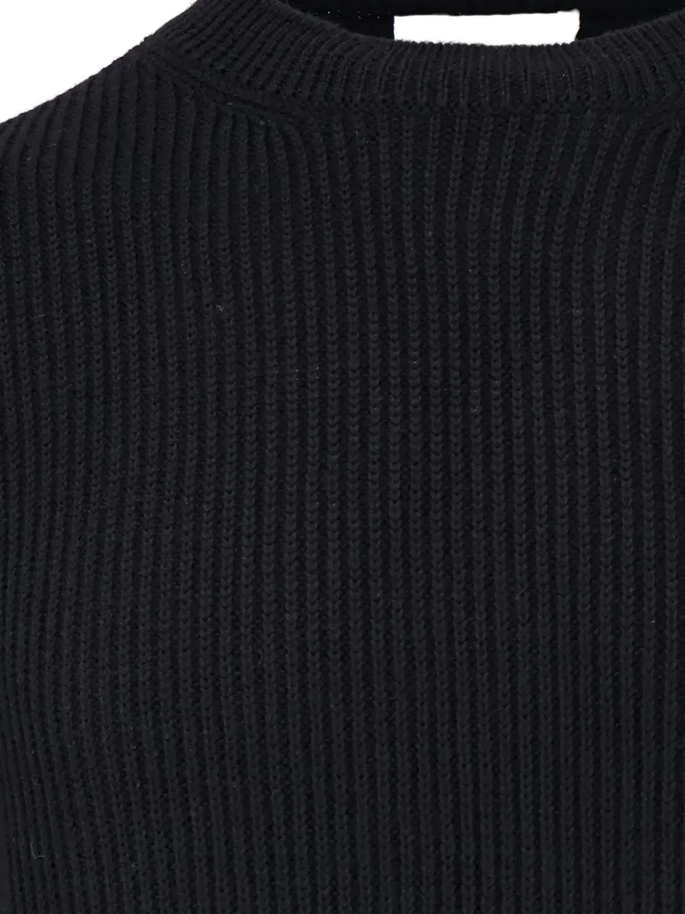 Alpha Studio Ribbed Crew-neck Sweater In Blue