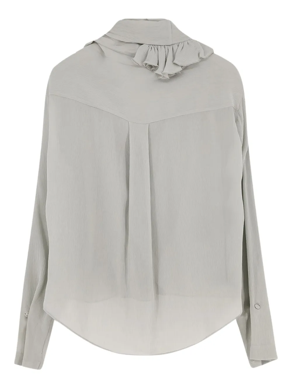 Alberta Ferretti Crêpe blouse met ruches - Grijs