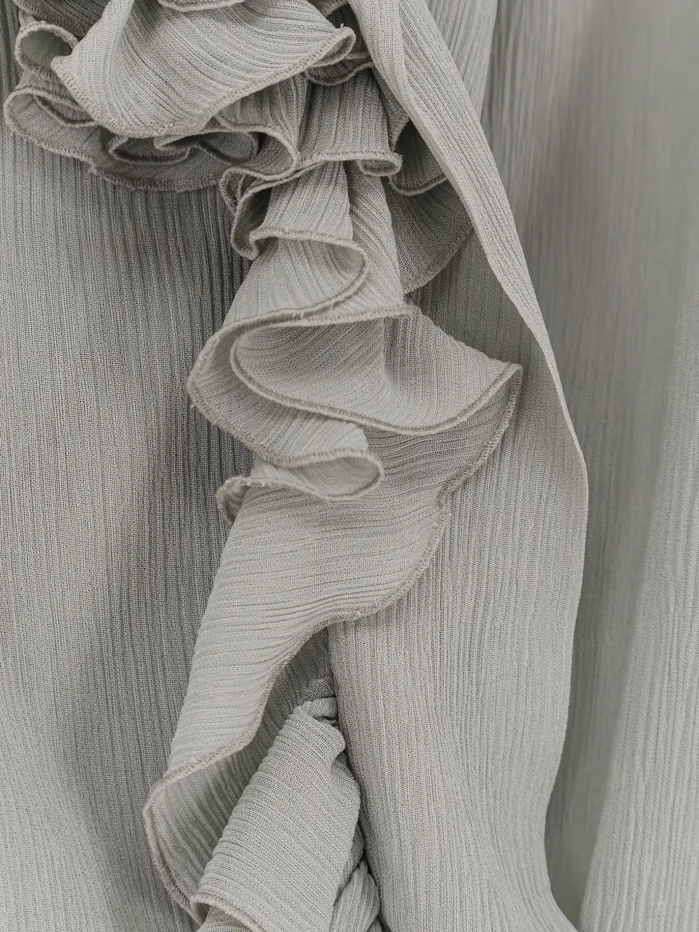 Alberta Ferretti Crêpe blouse met ruches Grijs