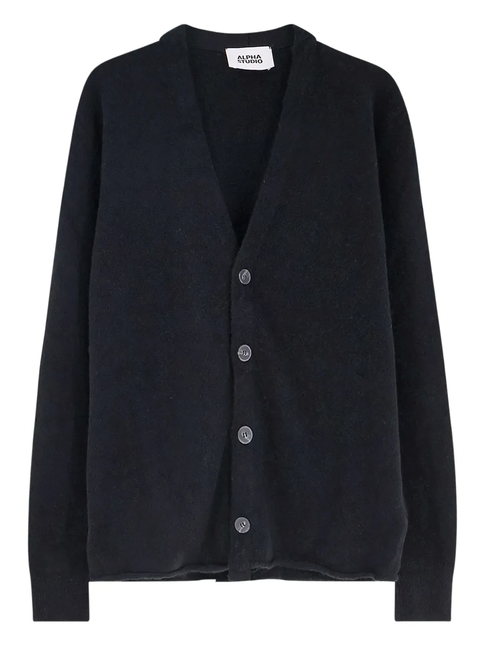 ALPHA STUDIO button V-neck cardigan | Black | Image 1