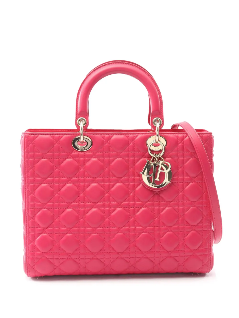 Christian Dior Pre-Owned 2010-2025 ラージ ラムスキン カナージュ レディ ディオール ハンドバッグ - Christian Dior Pre-Owned 2010-2025 ラージ ラムスキン カナージュ レディ ディオール ハンドバッグ -