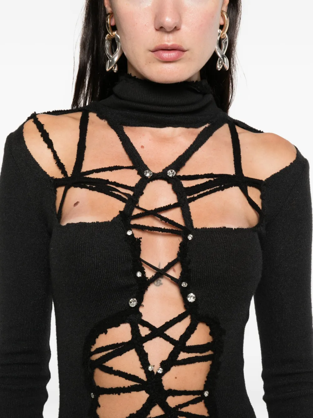 Loulou Studio Cut-out Embellished Maxi Dress In Black