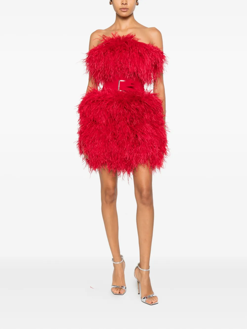 Loulou Mini-jurk van imitatiebont - Rood