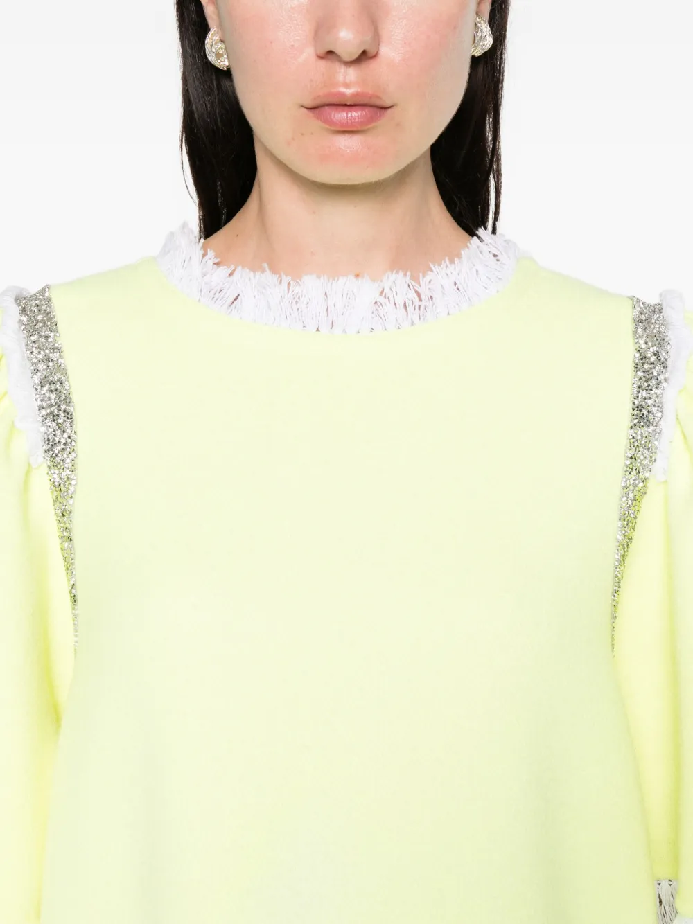 Loulou Mini-jurk met franje Geel