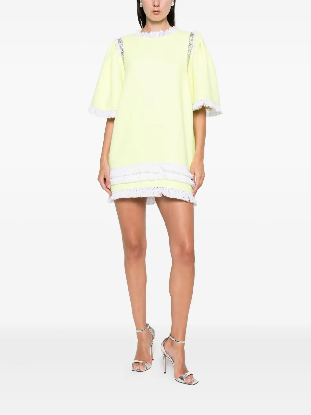Loulou Mini-jurk met franje - Geel