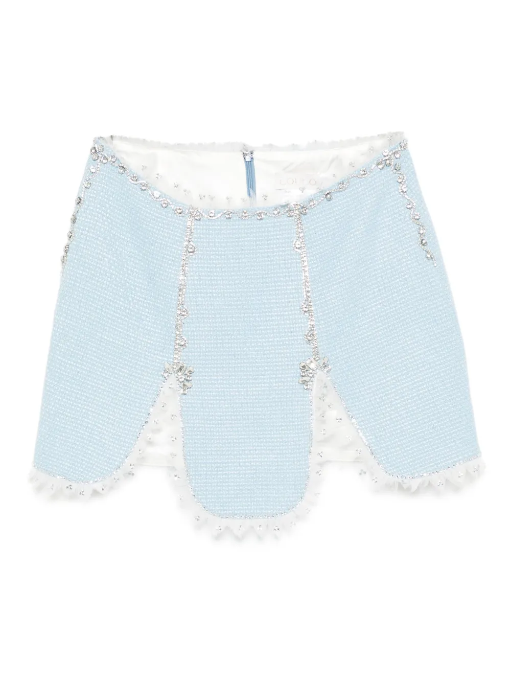 Loulou Studio Lace-embellished Mini Skirt In Blue