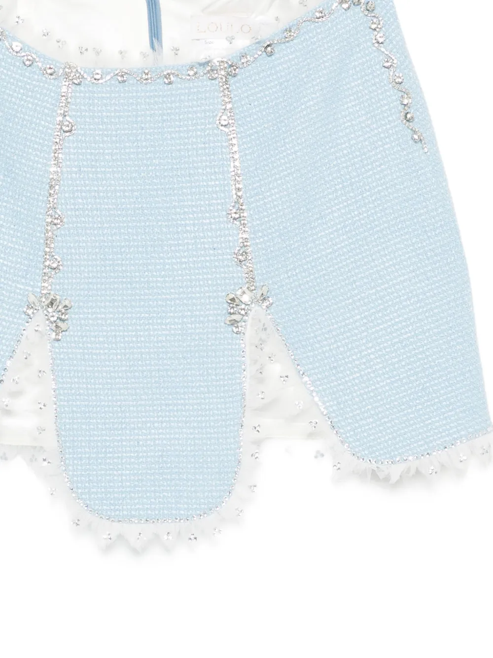 Loulou Studio Lace-embellished Mini Skirt In Blue