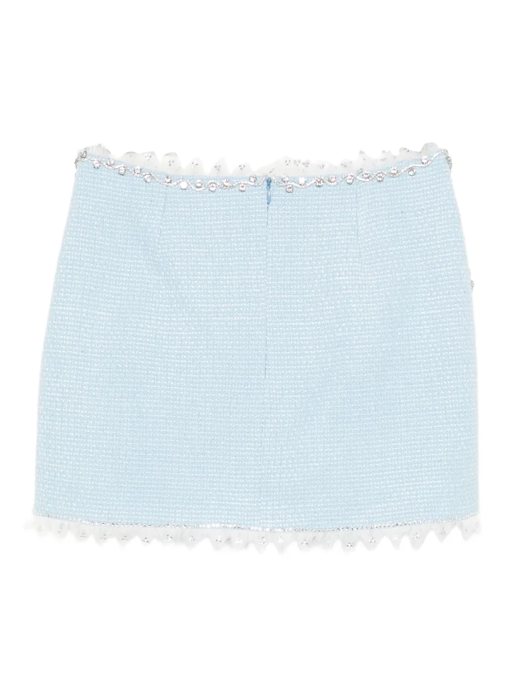 Loulou Mini-rok verfraaid met kant - Blauw