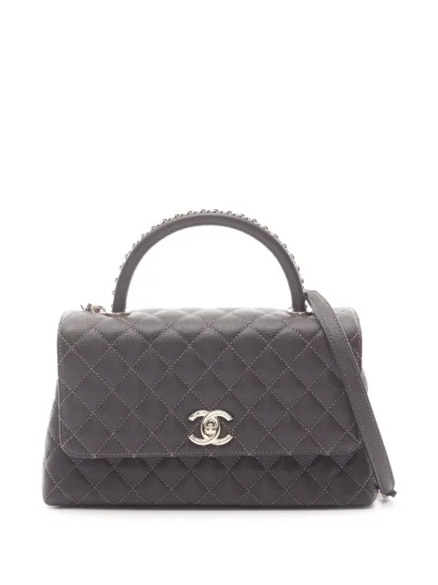 CHANEL Pre-Owned 2021-2025 Small Quilted Caviar Coco Top Handle Bag satchel