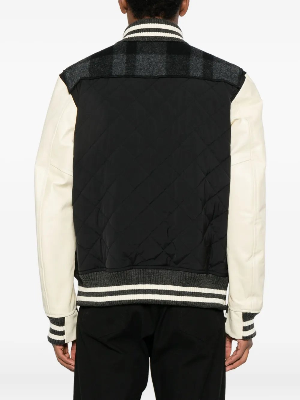 Junya Watanabe Check Panelled Jacket In Black