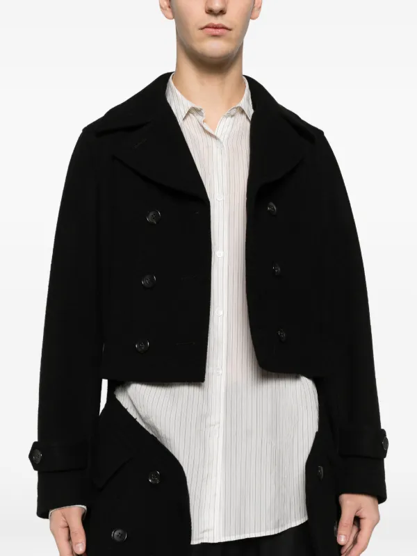 Black Comme Des Garçons ダブルコート | ブラック | FARFETCH JP