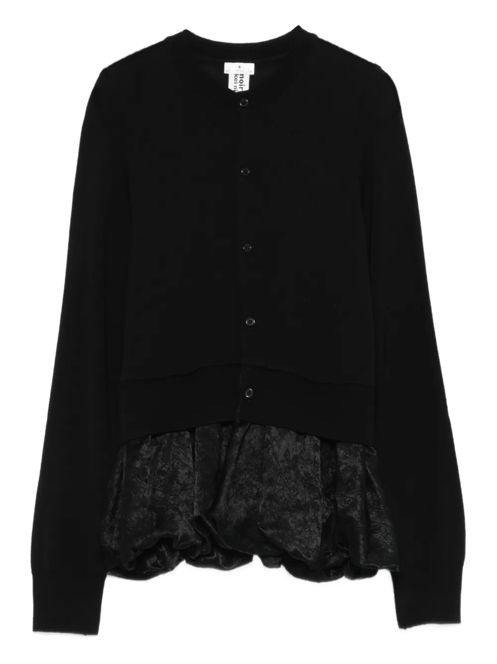Noir Kei Ninomiya gathered black cardigan - Nero