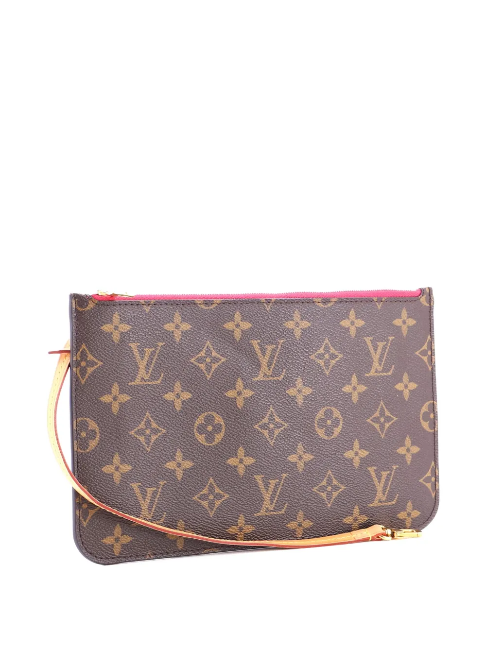 Pre-owned Louis Vuitton Neverfull Pochette Monogram Canvas Large Pouch In Brown