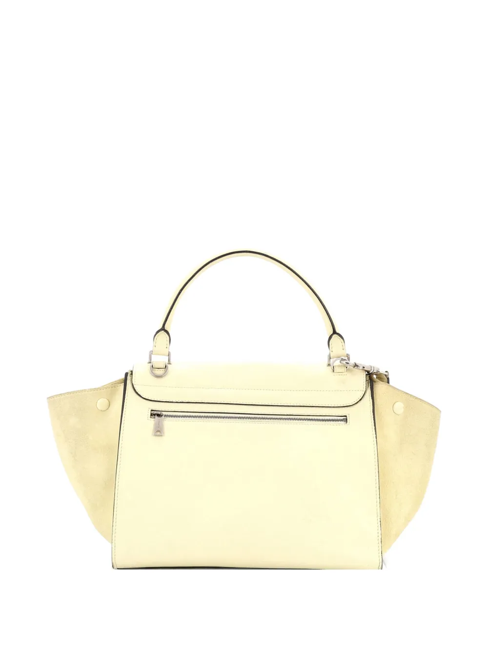 Pre-owned Celine Trapeze Bag Leather Medium Satchel In Yellow