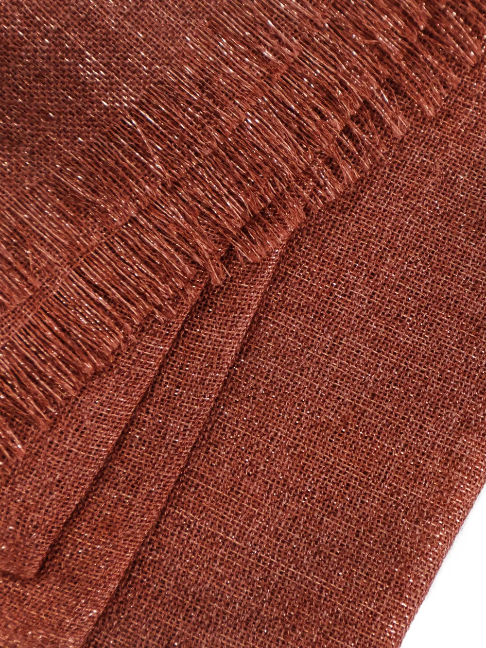 Brunello Cucinelli logo-label fringed scarf - Bruin