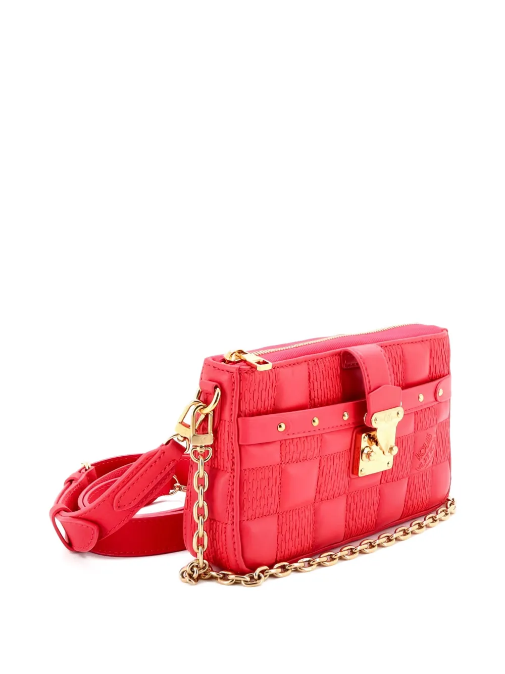 Pochette Troca Damier Quilted Lambskin Mm Shoulder Bag