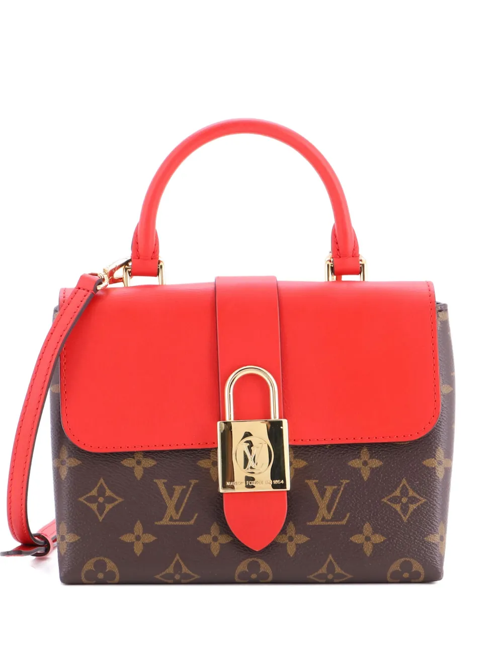 Louis Vuitton Pre-Owned Locky Handbag Monogram Canvas with Leather BB Louis Vuitton Pre-Owned Locky Handbag Monogram Canvas with Leather BB