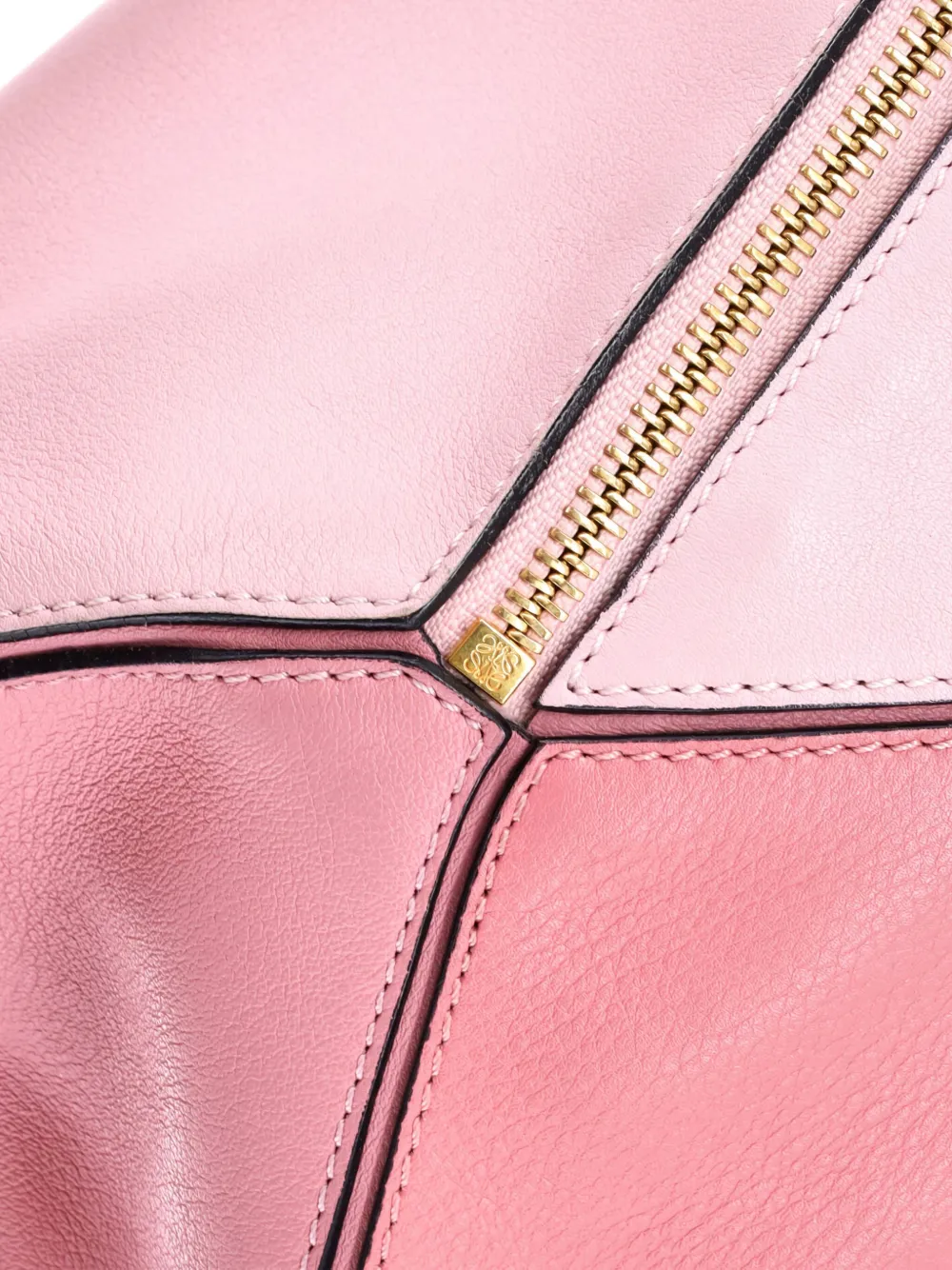 Pre-owned Loewe Puzzle Bag Leather Small Satchel In Pink