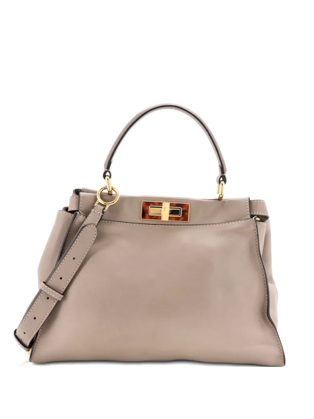 Fendi Pre-Owned Peekaboo Bag Leather with Plexiglass Detail Regular satchel | Neutrals | Image 1