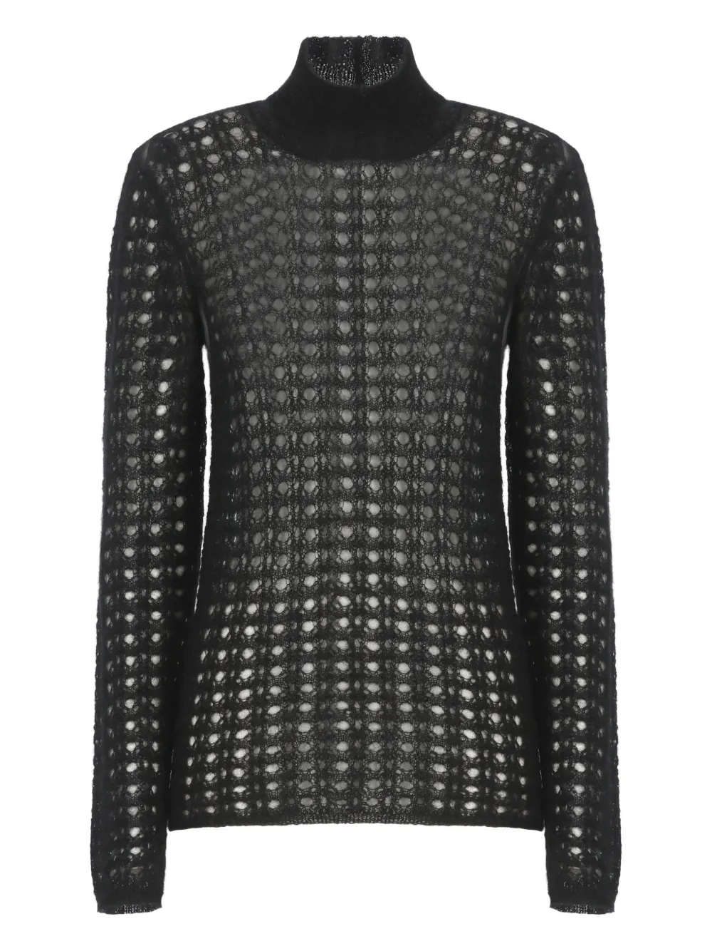 Fabiana Filippi Openwork-design Long-sleeve Sweater In Black