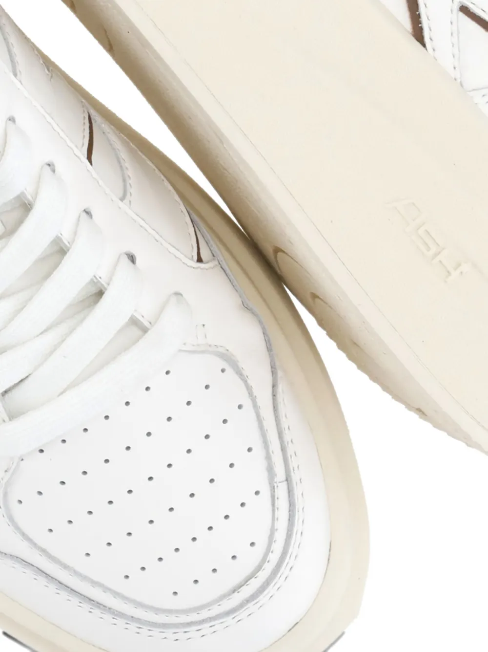 Ash Breathable Round Toe Low Sneakers In White