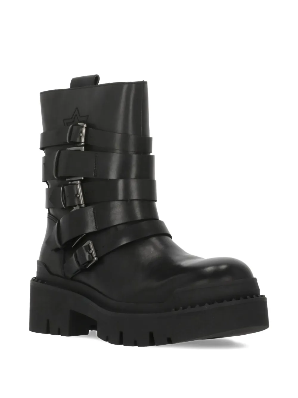Ash Straps Buckle Boot In Black