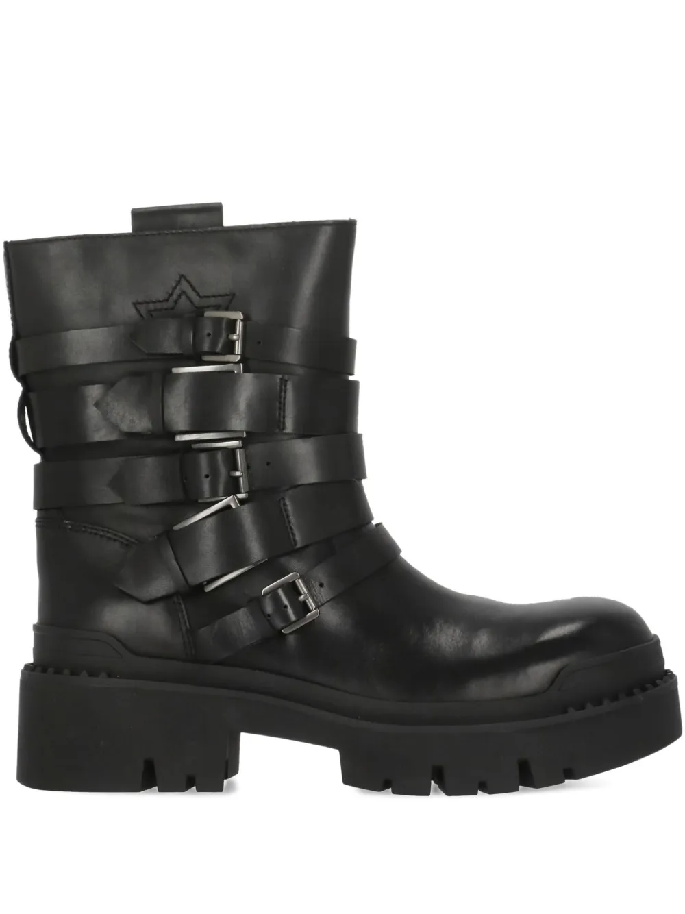 Ash Straps Buckle Boot In Black