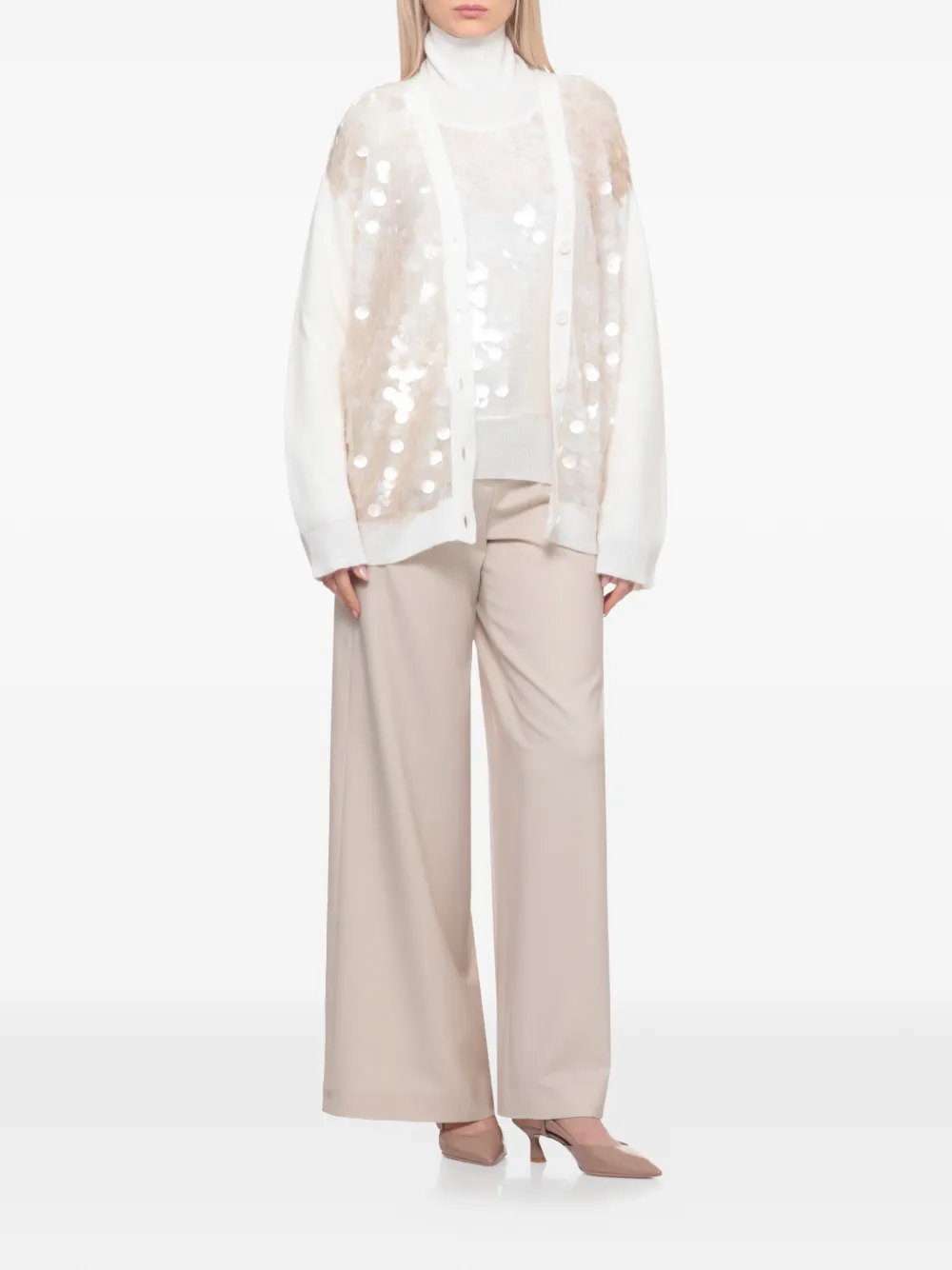 Sequin-Embellished Turtleneck Sweater