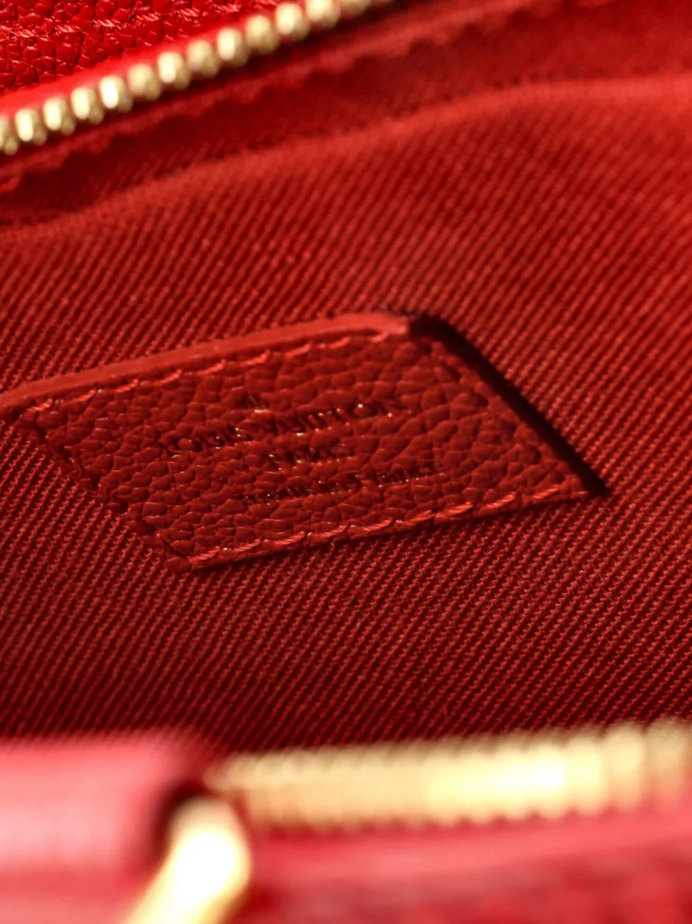 LOUIS VUITTON Pre-owned Vosges Handbag Whipstitch Monogram Empreinte Leather Mm Satchel In Red