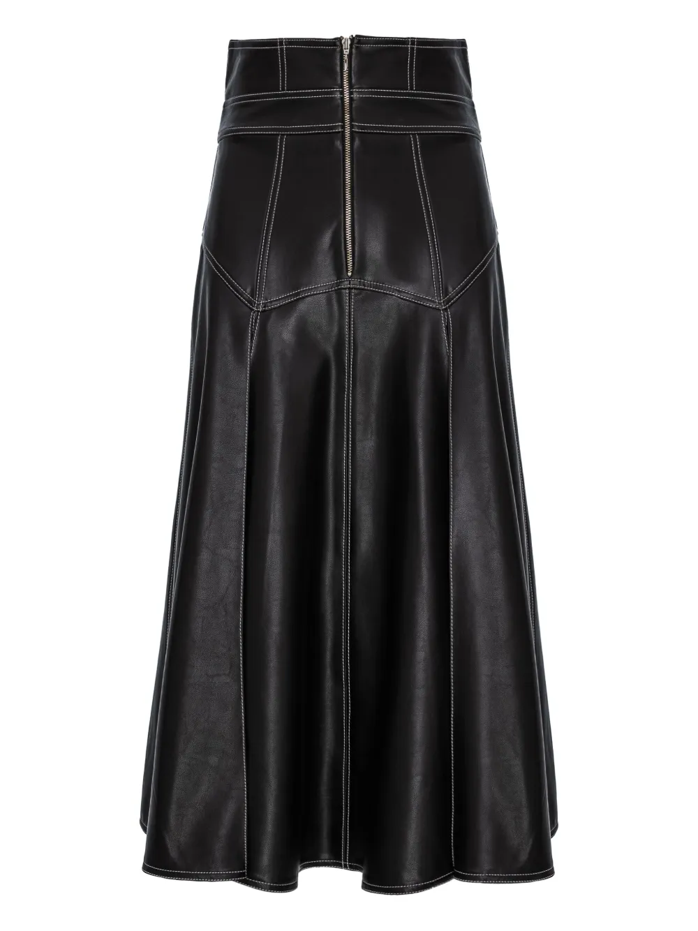 Murmur Underline Stitched Zip Skirt In Black