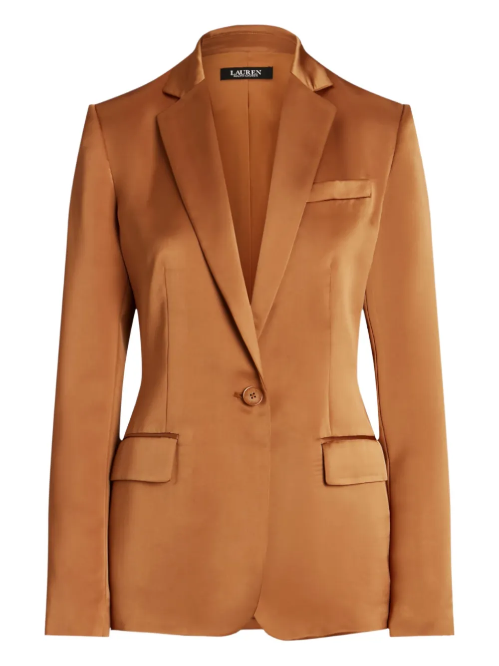 Lauren Ralph Lauren Satynowa marynarka Straight Fit - Marrone