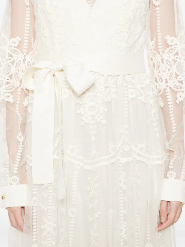 elie saab white lace dress Elie Saab, Lace Crochet Long Dress Wedding Dress Save 53%